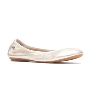 Hush Puppies Chaste Ballet Gold Leather Flats Size 7